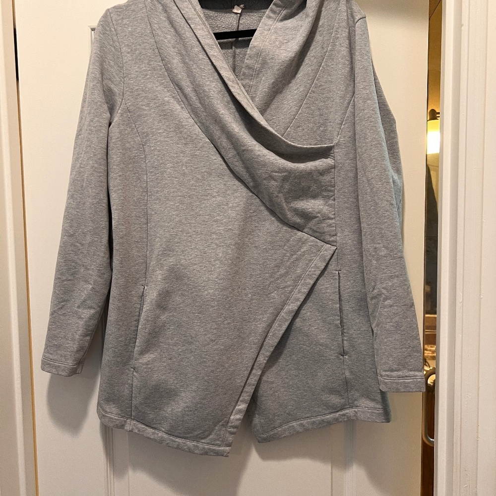 Lucy Faux Wrap Gray Sweatshirt Tunic - Medium